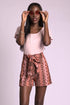 Mila Textured High-Waisted Shorts - Macedonia